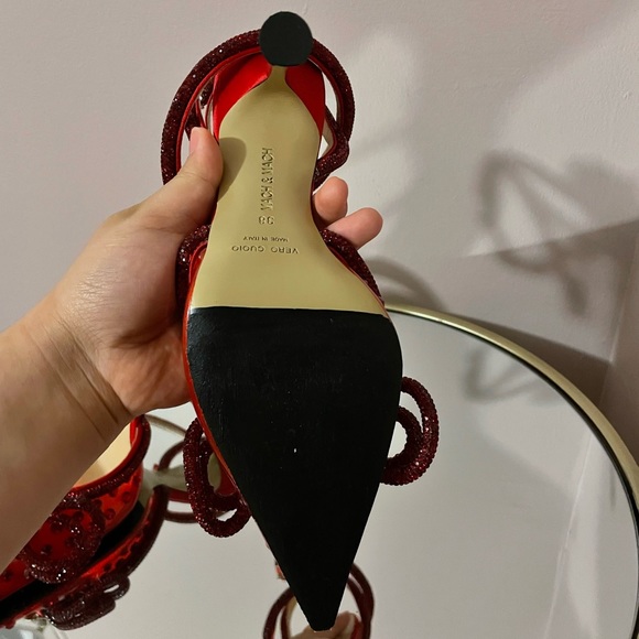 Authentic Mach & Mach Double Crystal Bow Pointed Toe Pump - Picture 12 of 14